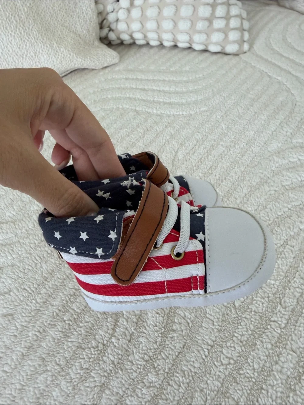 Patriotic Stars & Stripes BABY Shoes - NEW - size 0-6 M